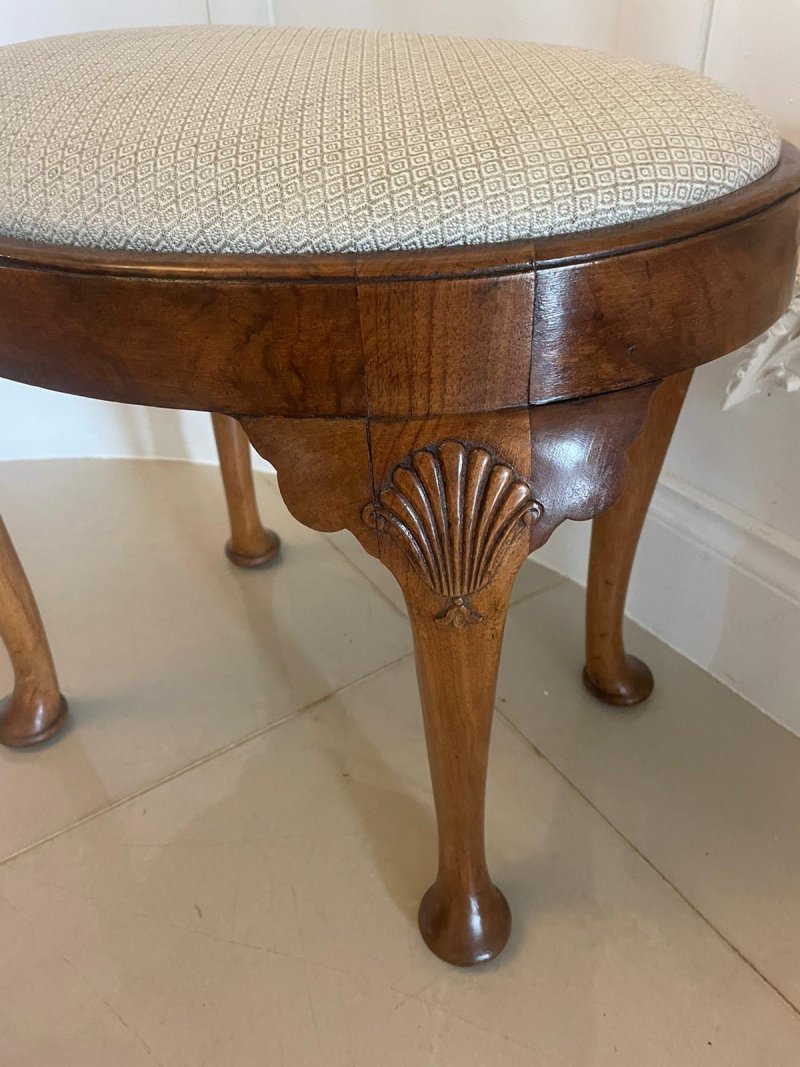 Antique Quality Walnut Oval Stool - Image 4